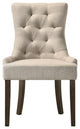 Farren Side Chair, Beige Fabric and Espresso Finish