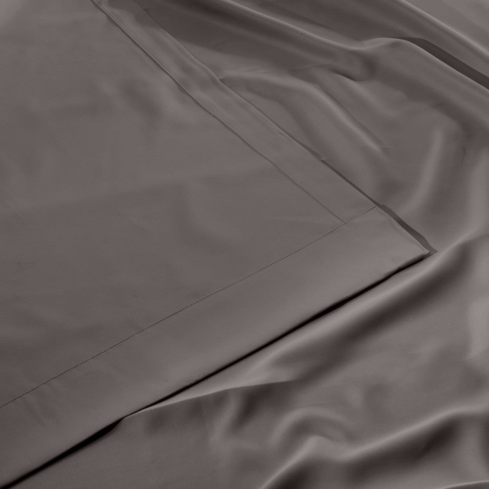 Neutral Gray Grommet Doublewide Room Darkening Curtain Single Panel, 100"x96"