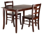 Inglewood 3-Piece Set Set Dining Table, 2 Ladderback Chairs