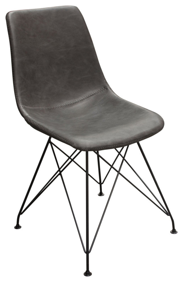 Theo 4 Dining Chairs With Metal Base, Weathered Gray