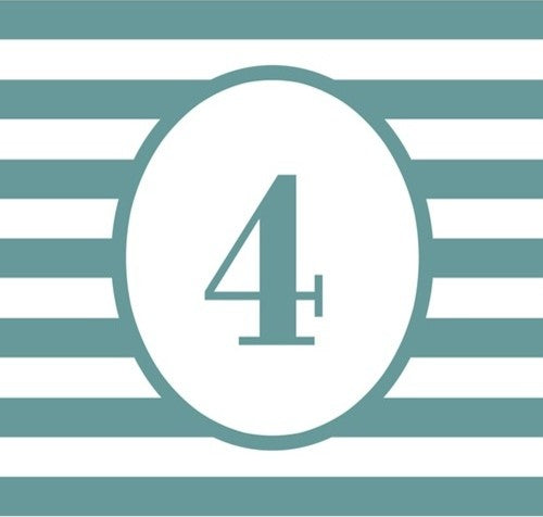"Number Four - Striped Oval" Outdoor Pillow 20"x20"