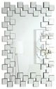 Coaster Pamela Modern Glass Frameless Wall Mirror with Staggered Tiles in Clear