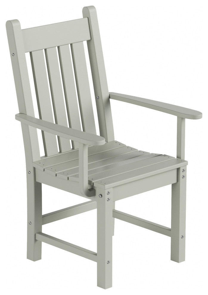 WestinTrends Patio Garden Poly Lumber Dining Arm Chair Indoor Outdoor Furniture, Sand