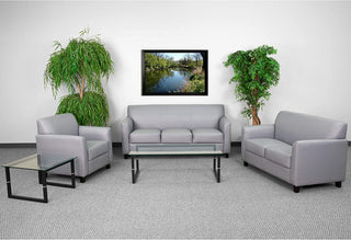 HERCULES Diplomat Series Reception Set with Clean Line Stitched Frame, Gray