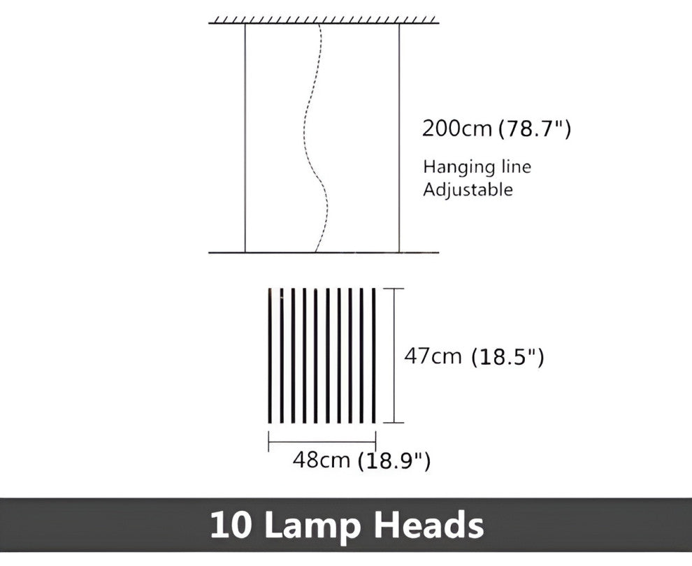 Acquaformosa | Black/White Art Minimalistic LED Pendant Chandelier, White, L18.9, Warm Light