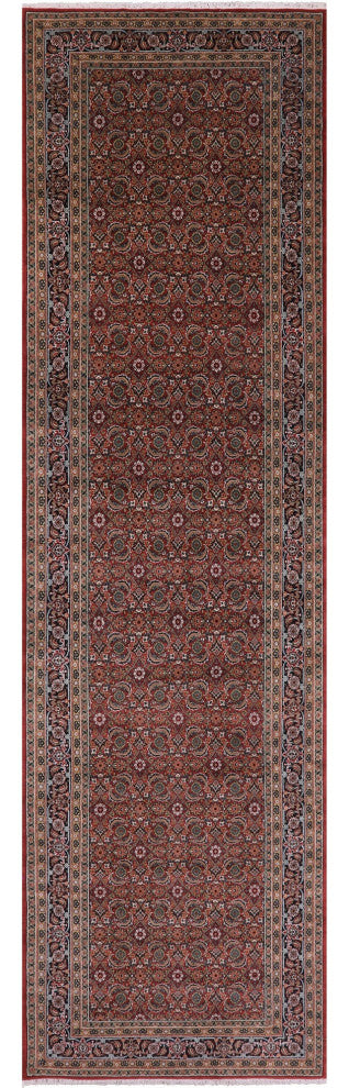 Persian Hill Herati Hand Knotted Wool Rug 4' 9" X 17' 11" - Q13162