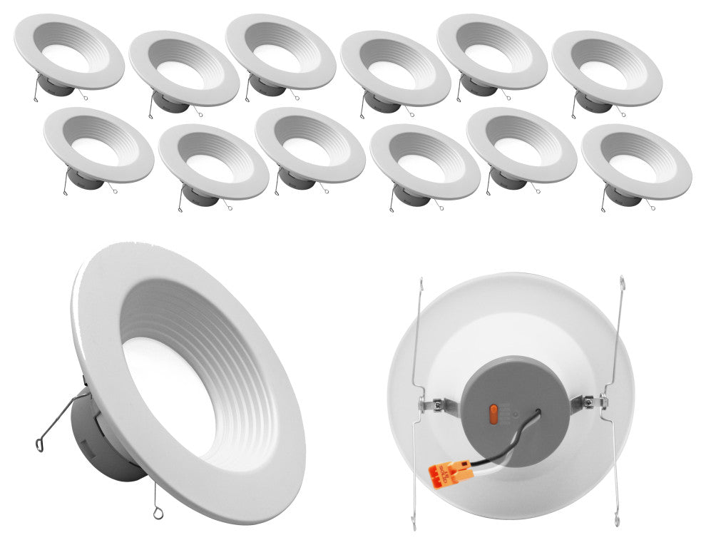 DLR56612120SWHBF-12P 5/6", White Recessed LED Downlight, 12 Pack