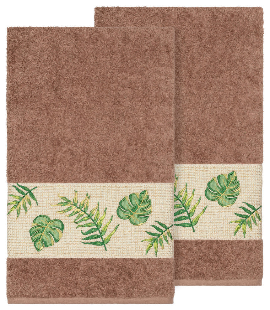 Zoe 2 Piece Embellished Bath Towel Set
