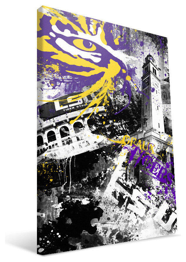 LSU Tigers Spirit Canvas Print, 16"x24"
