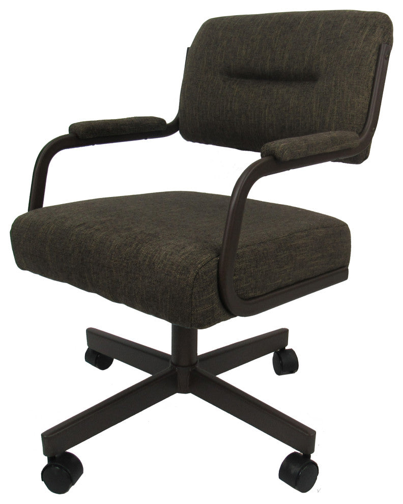 Swivel Tilt Kitchen Caster Chair with Wheels - M-110, Sanora Brown - Coffee