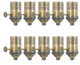 Royal Designs, Inc. On/Off Turn Knob Lamp Socket, Antique Brass, Set of 10