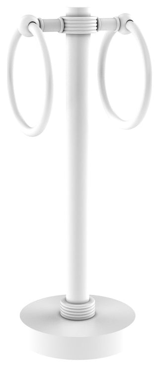 Vanity Top 2 Towel Ring with Groovy Accents, Matte White