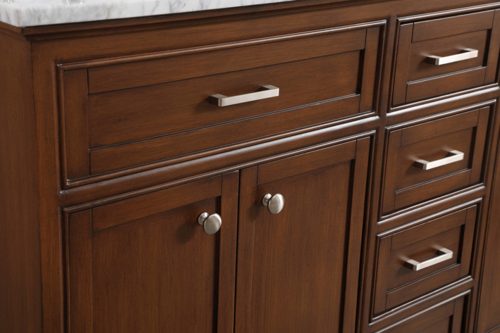 Home Living 60" Double Bathroom Vanity Set, Teak