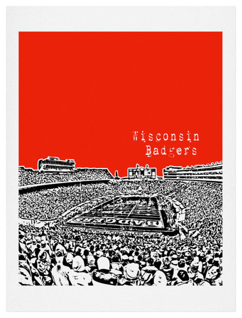 Deny Designs Bird Ave Wisconsin Badgers Red Art Print