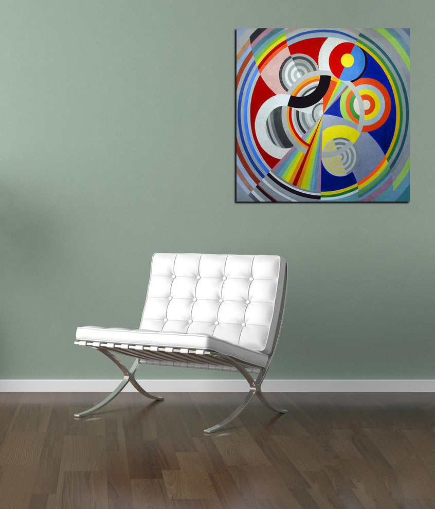 Epic Graffiti "Rythme nï¿½1" by Robert Delaunay Giclee Canvas Wall Art, 26"x26"