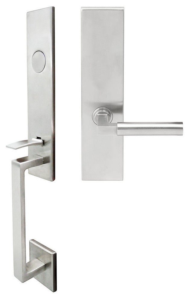 Aurora Lever, Mortise Dummy Handleset, Left Hand, Satin Stainless Steel