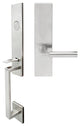 Aurora Lever, Mortise Dummy Handleset, Left Hand, Satin Stainless Steel