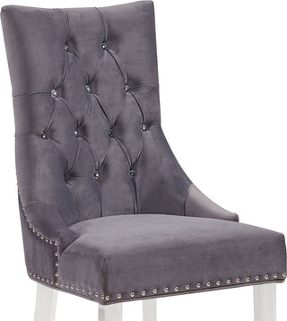 Gobi Modern and Contemporary Tufted Dining Chair, Acrylic, Gray