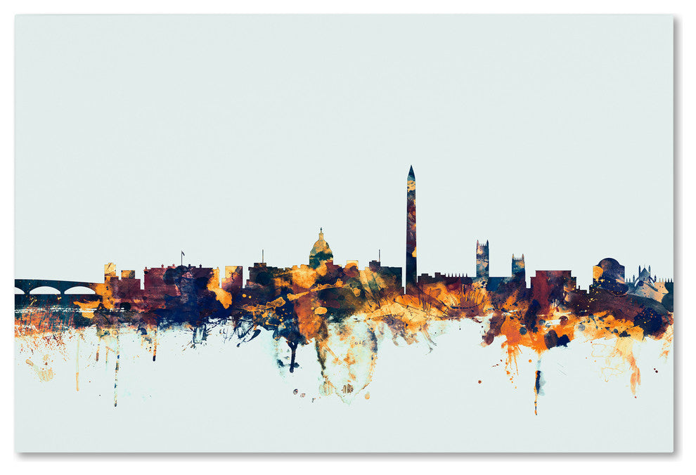 Michael Tompsett 'Washington DC Skyline Blue' Canvas Art, 30x47