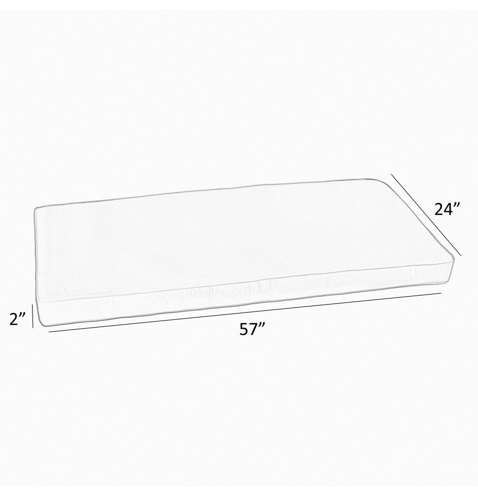 Sorra Home Gardenia Seaglass Outdoor/Indoor Bench Cushion 57"x24"x2"