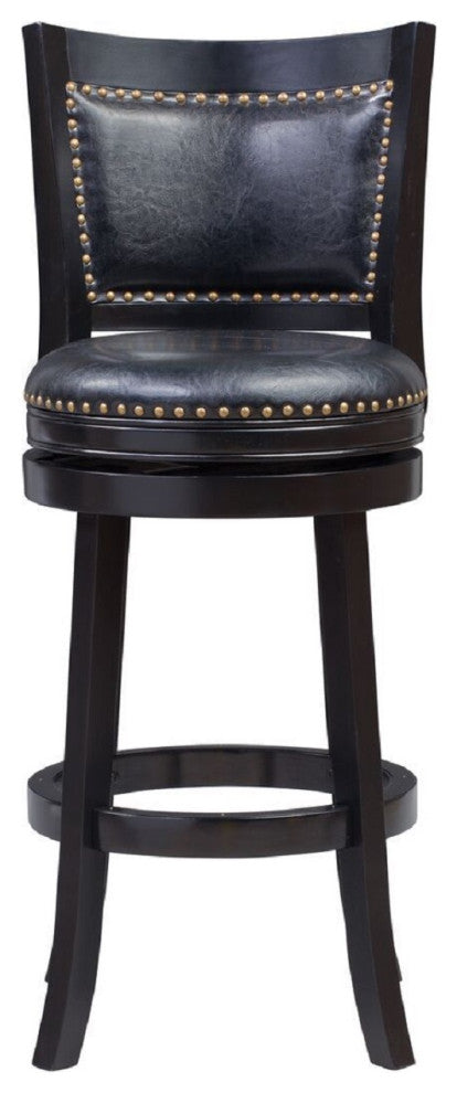 Bristol Swivel Stool, 29" Bar Height Stool, Black