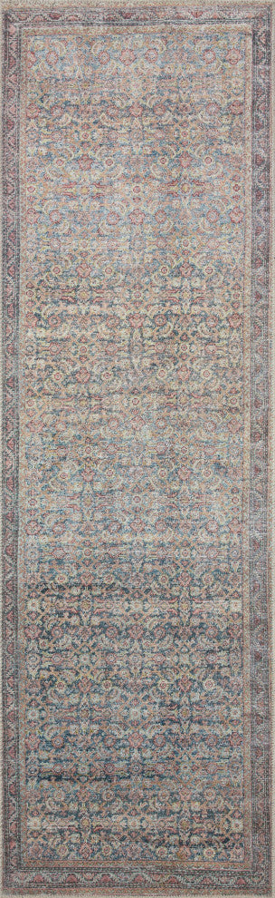 Loloi II Adrian Denim / Multi 2'-6" x 9'-6" Runner Rug
