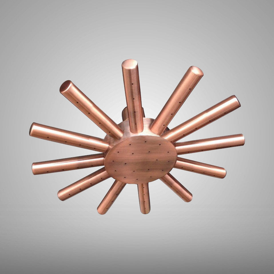 Antique Red Copper Rainfall Showerhead