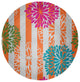 Flower Bursts Spring Chenille Rug, Pink, 5' Round