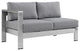 Silver Gray Shore 6-Piece Outdoor Patio Aluminum Sectional Sofa Set