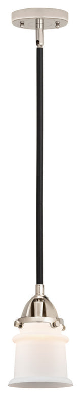 Small Canton Mini Pendant, Black Polished Nickel, Matte White, Matte White