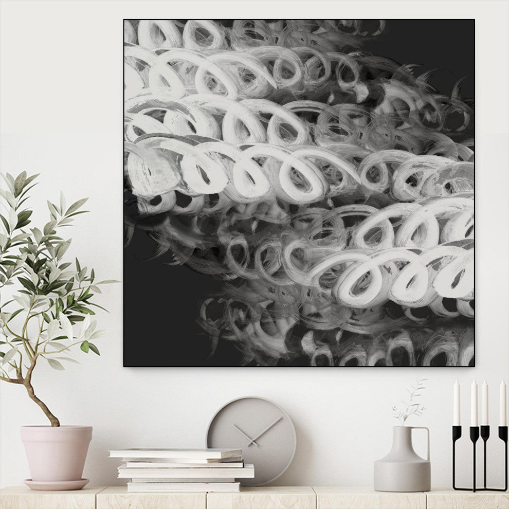 "Love Letters II" Framed Canvas by Giant Art 30"x30"
