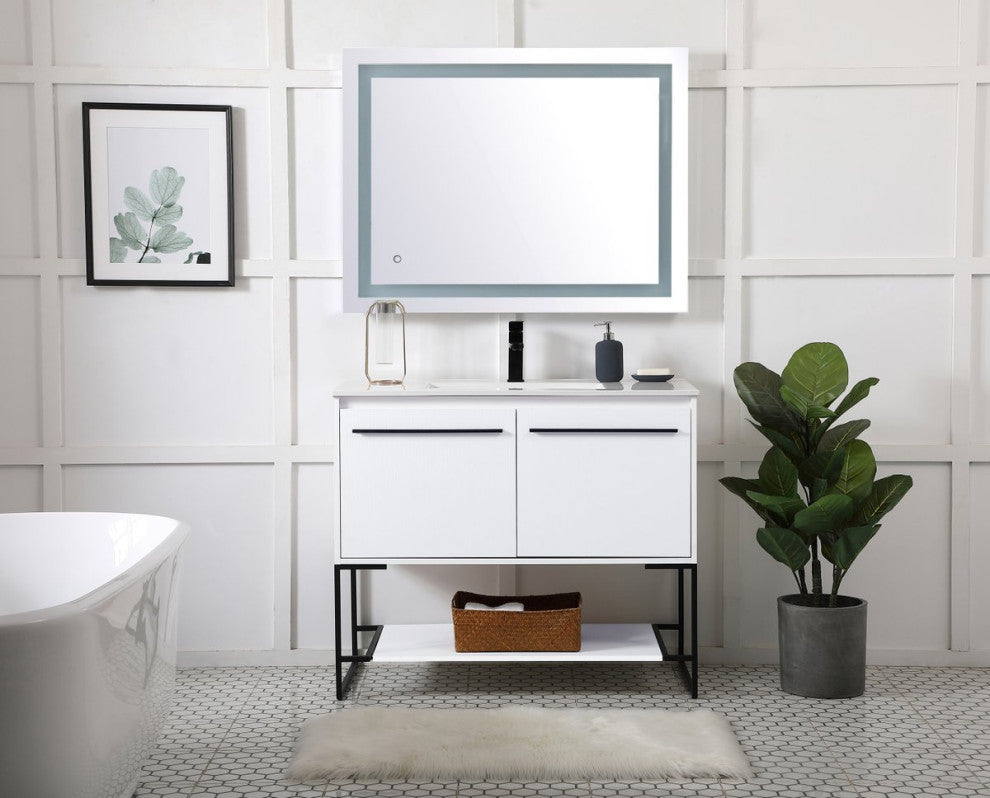 40" Single Bathroom Vanity, White