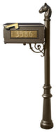 Lewiston Equine Mailbox Post System-Fluted Base, Horsehead Finial, Bronze