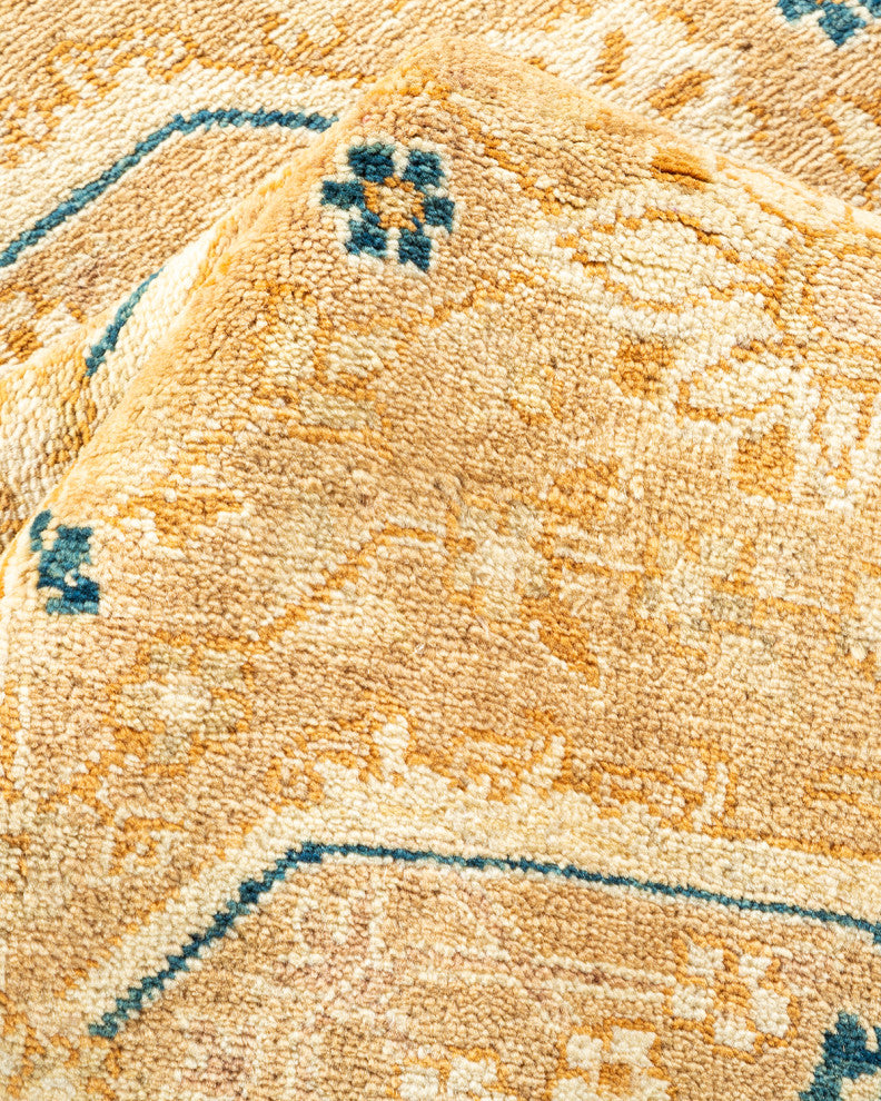 Mogul, One-of-a-Kind Hand-Knotted Area Rug Yellow, 7' 10" x 9' 7"