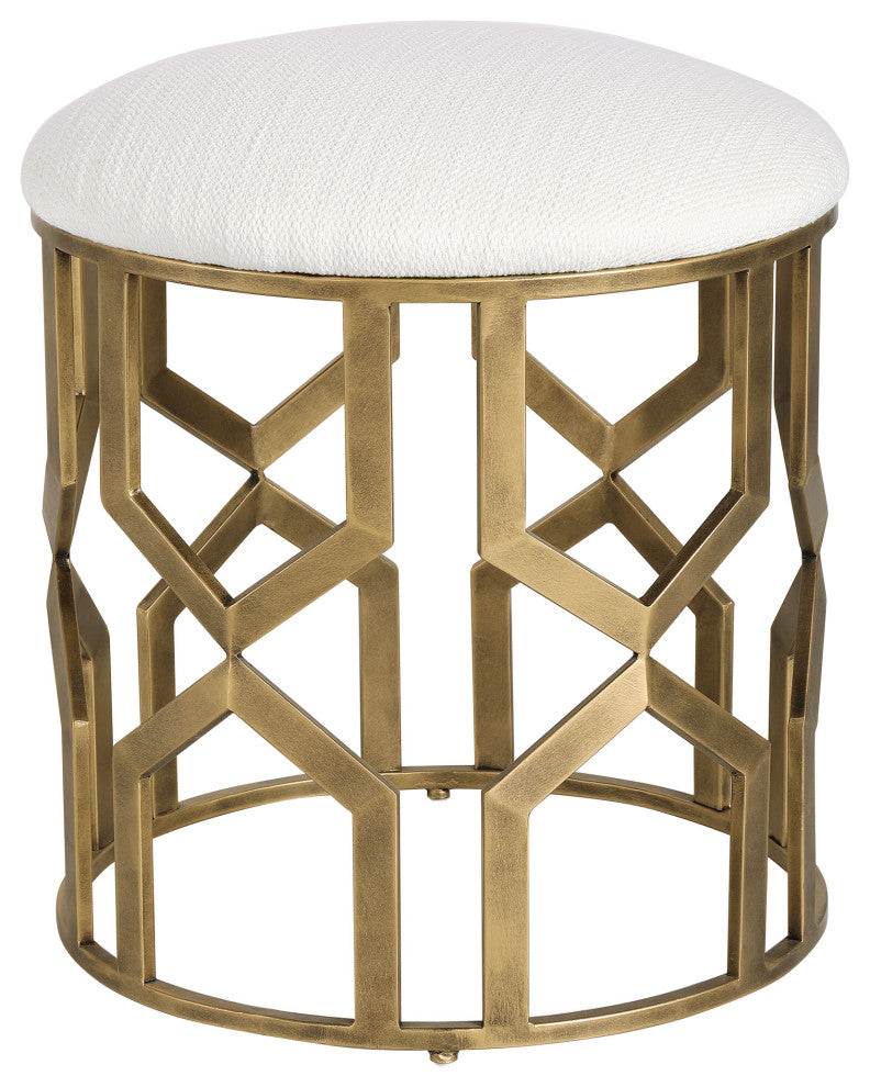 Uttermost Trellis Geometric Accent stool