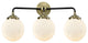 Beacon 3-Light LED Sconce, Black Antique Brass, Shade: Gloss White