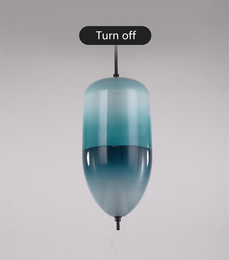 Blue/White Drop-shaped Glass LED Hanging Lamp for Kitchen Island, Blue, B