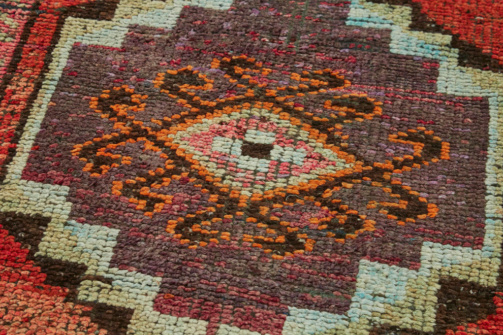 Rug N Carpet - Hand-knotted Turkish 3' 2" x 10' 3" Vintage Runner Rug