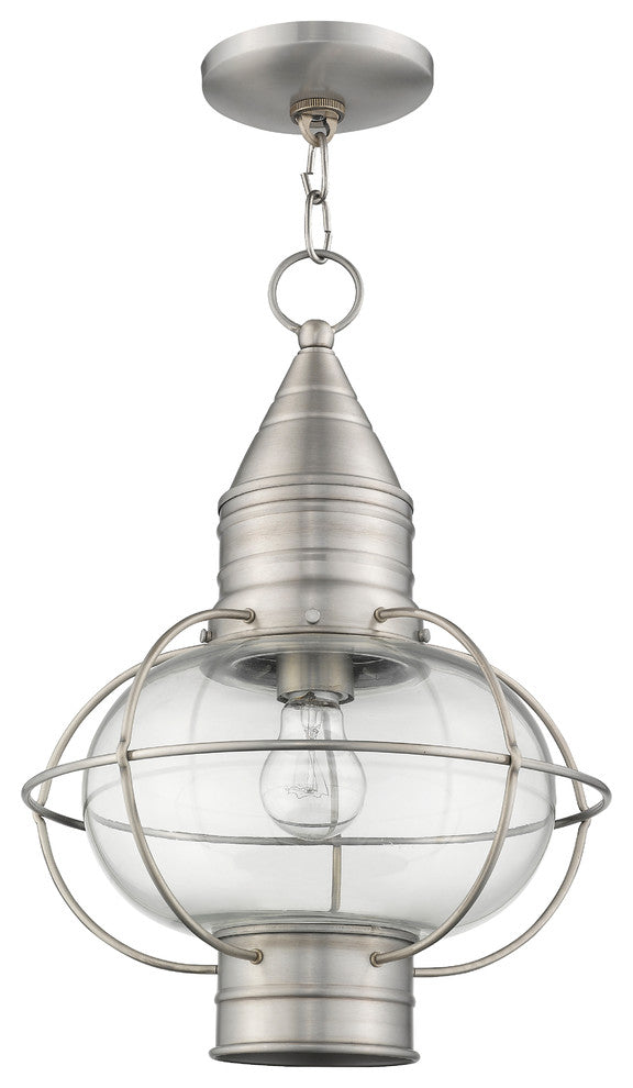 Newburyport 1-Light Chain Lantern, Brushed Nickel