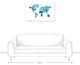 Blue World Map 24x36 Canvas Wall Art