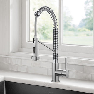 Bolden Commercial Style 2-Function Pull-Down 1-Handle 1-Hole Kitchen Faucet, Stainless Steel/ Chrome