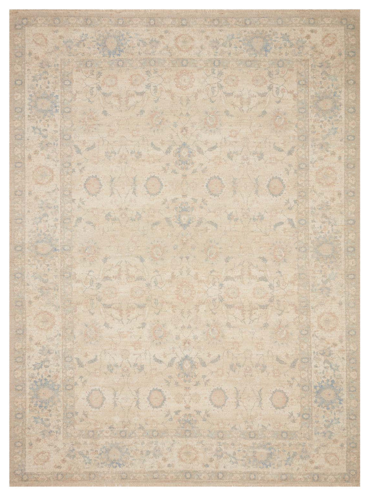 Priya PRY-05 Natural/Blue 8'6"x12' Area Rug