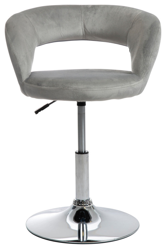 Giselle Contemporary Vanity Chair, Cool Grey