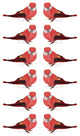 Graceful Elegance Bird Christmas Ornaments, Red and White, Set of 12, 4.25"
