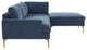 Serena Blue Velvet Right Arm Facing Chaise Sectional