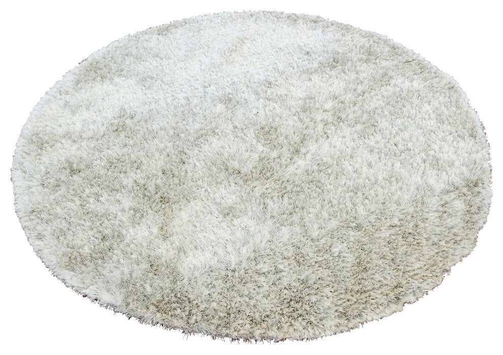 Dior Contemporary Area Rug, Black and White, 7'9" Round