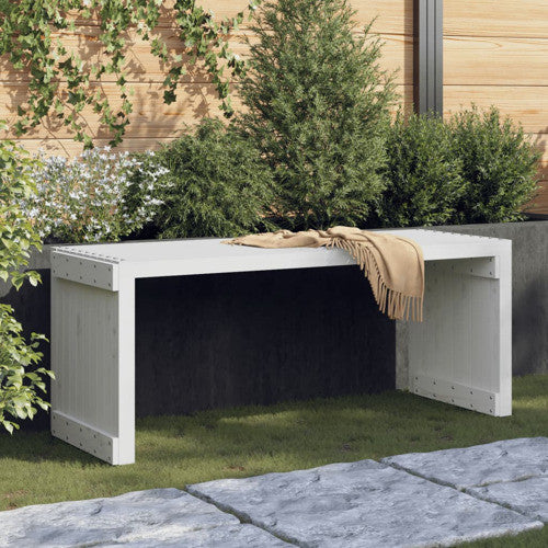 vidaXL Patio Bench Extendable Garden Bench Outdoor Seating White Solid Wood Pine