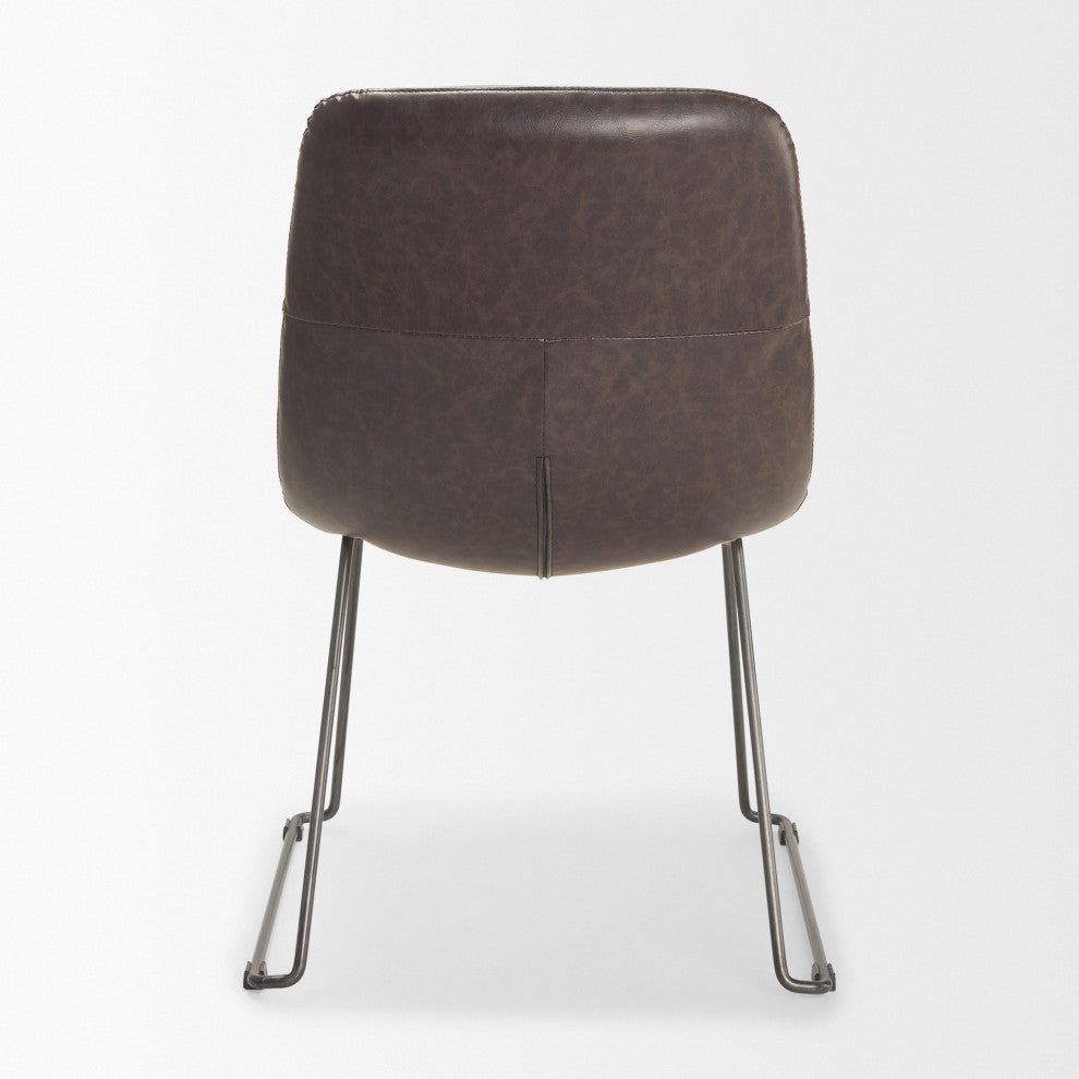 Sawyer I Dining Chair, Set of 2, Black, Genuine Leather