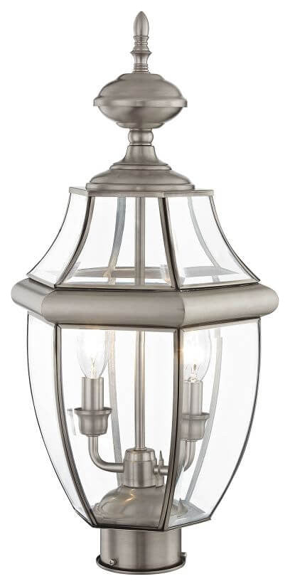 Livex Monterey Outdoor Post Light, Brushed Nickel, 22"