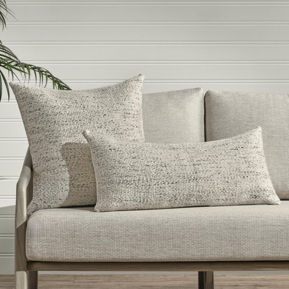 Stella Recycled Fabric Fabric Throw Pillow by Kosas Home, Ivory, 16x36
